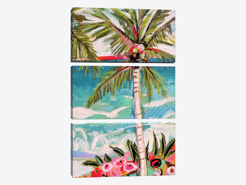 Palm Tree Whimsy II by Karen Fields 3-piece Canvas Art