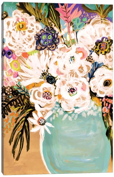 Summer Flowers In A Vase I Canvas Art Print - Botanical Still Life