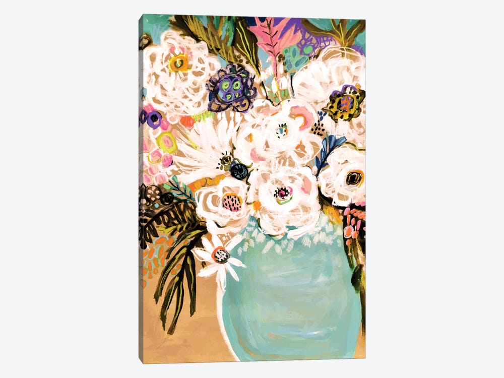 Summer Flowers In A Vase I by Karen Fields 1-piece Canvas Art Print