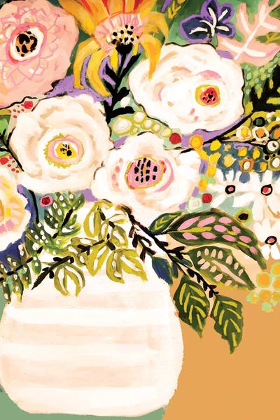 Summer Flowers In A Vase II by Karen Fields multi panel art