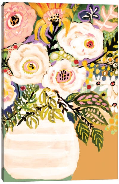 Summer Flowers In A Vase II Canvas Art Print - Whimsical Décor