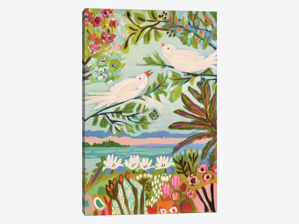 Birds In The Garden I by Karen Fields 1-piece Canvas Art Print