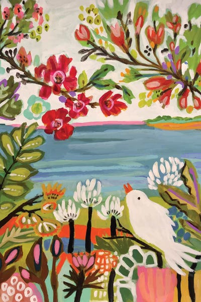 Large Floral & Botanical Art - Canvas Prints: Birds In The Garden II by Karen Fields