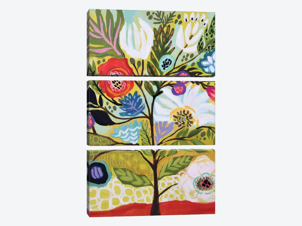 Flower Tree I by Karen Fields 3-piece Canvas Print