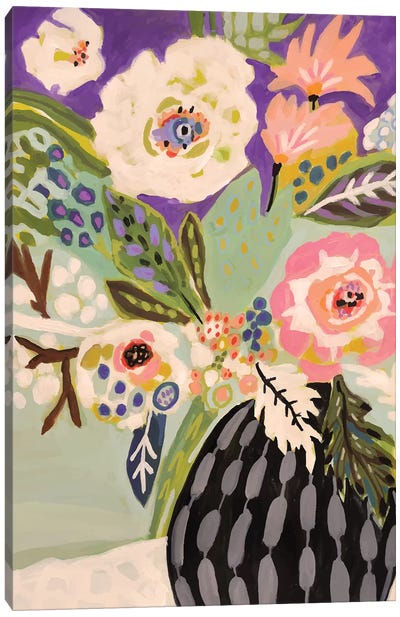 Fresh Flowers In Vase I Canvas Art Print - Karen Fields