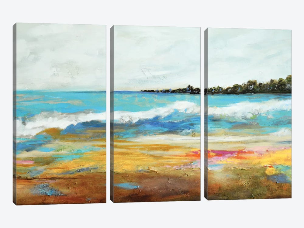 Beach Surf II by Karen Fields 3-piece Canvas Art Print