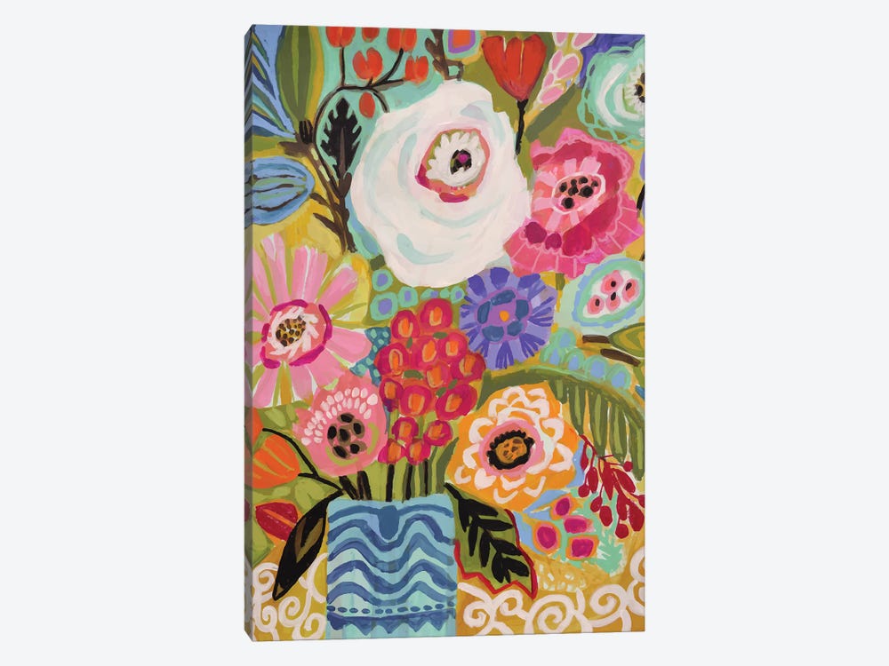 Fresh Flowers In Vase II by Karen Fields 1-piece Canvas Print