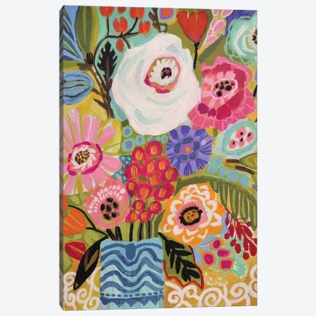 Fresh Flowers In Vase II Canvas Print #KFI70} by Karen Fields Canvas Wall Art