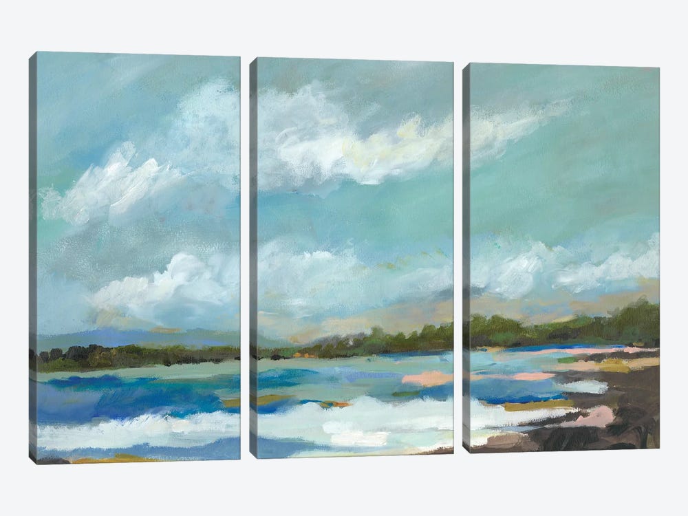 Seaside View IV by Karen Fields 3-piece Canvas Art Print