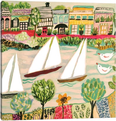 Smooth Sailing I Canvas Art Print - Kids Transportation Art