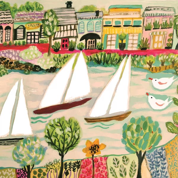 Kids Transportation Art: Smooth Sailing I by Karen Fields
