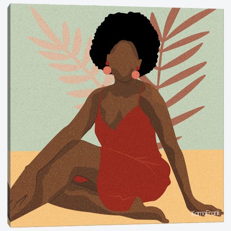Afro Babe Canvas Print #KFR1} by Kamo Frank Canvas Print