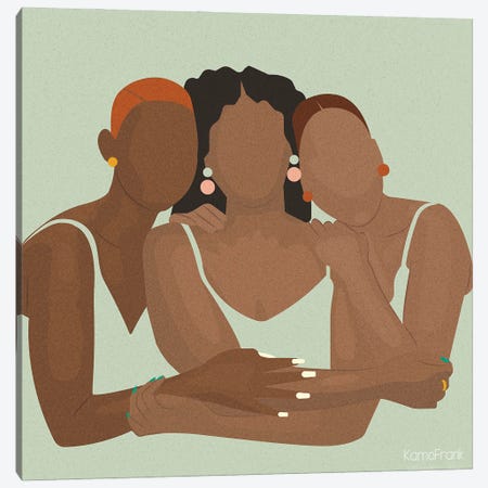 Sisterhood Canvas Print #KFR23} by Kamo Frank Canvas Artwork