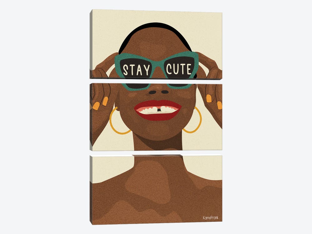 Stay Cute by Kamo Frank 3-piece Canvas Artwork