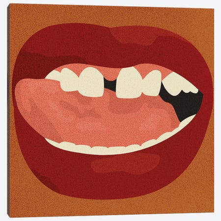 Gap Tooth Babe Canvas Print #KFR36} by Kamo Frank Canvas Art