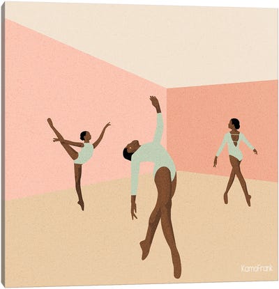 Black Girl Twirl Canvas Art Print - Kamo Frank
