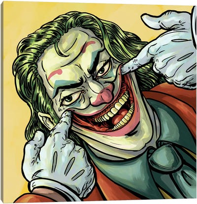 Making The Joker Smile Canvas Art Print - The Joker