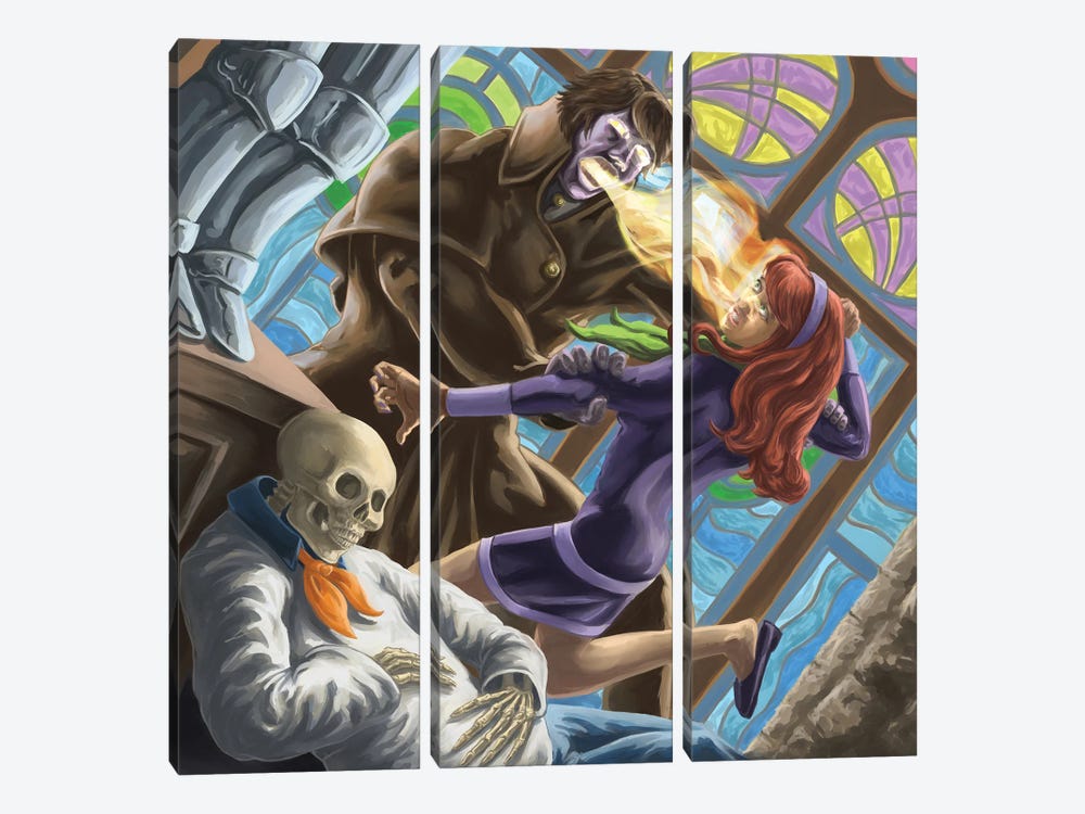 Ghost Of Elias Kingston And Daphne by Kyle La Fever 3-piece Canvas Print