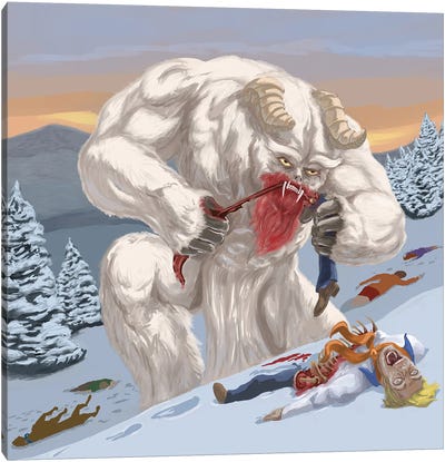Snow Ghost Beats The Scooby Gang Canvas Art Print - Kyle La Fever