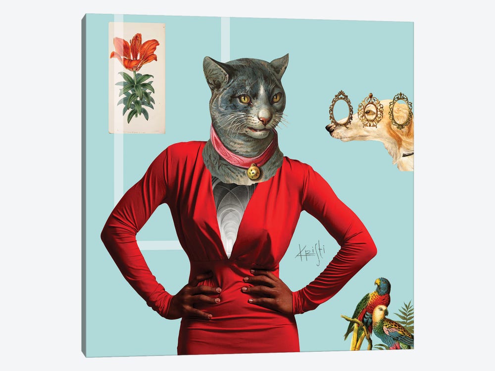 Drama Cat by Kristi Goshovska 1-piece Canvas Print