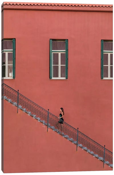 Amanda Going Home Canvas Art Print - Stairs & Staircases
