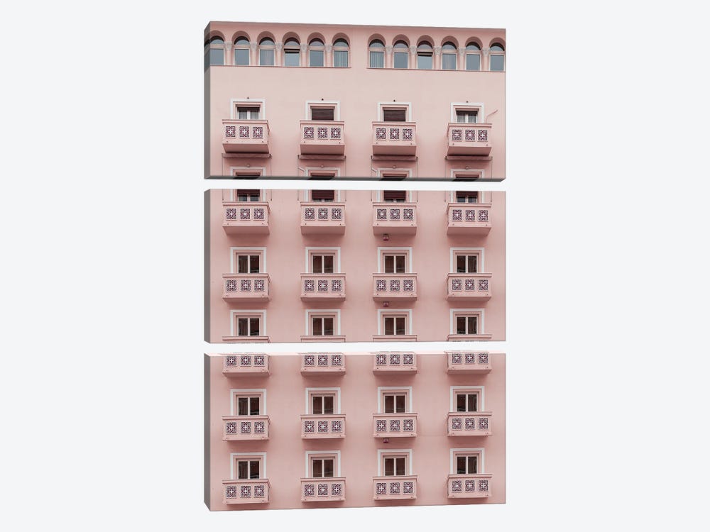 Pink Balkonies by Fxzebra 3-piece Canvas Wall Art