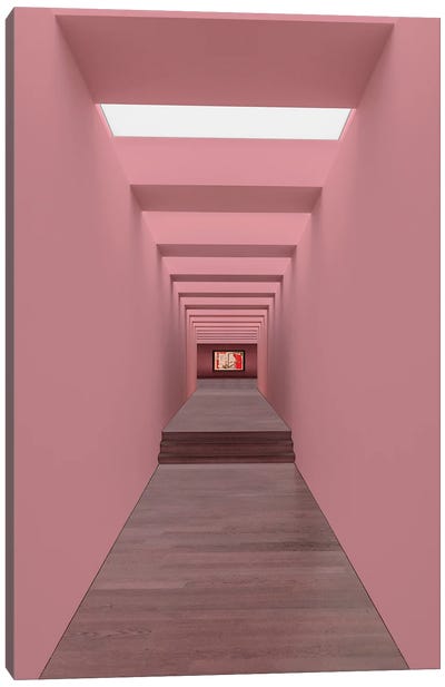 Pink Is Deep Canvas Art Print - Stairs & Staircases