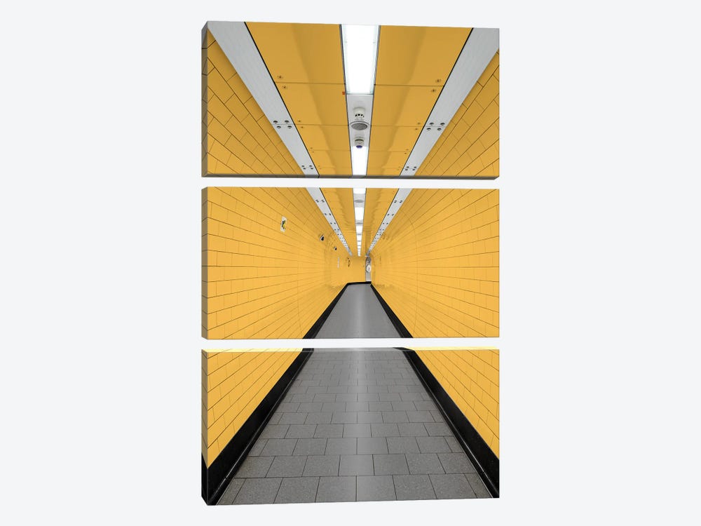 Yellow In The Tube by Fxzebra 3-piece Canvas Art Print