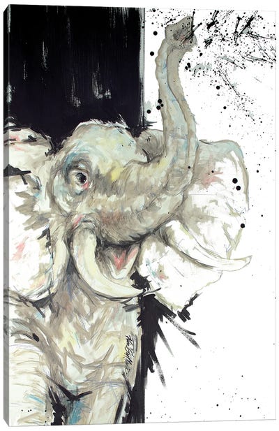 Toot Your Own Horn Elephant Canvas Art Print - Kim Guthrie
