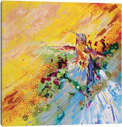 Humming Along Hummingbird Canvas Art Print - Kim Guthrie