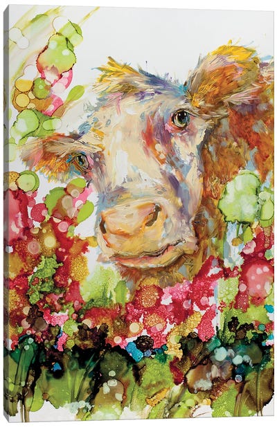 I Can Play Peek A Boo Til The Cow Comes Home Canvas Art Print - Kim Guthrie
