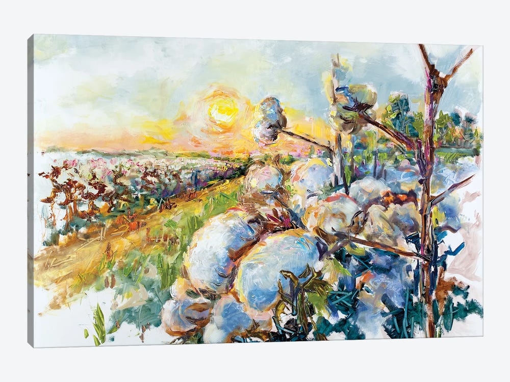 Delta Dawn Cotton Farm by Kim Guthrie 1-piece Canvas Art