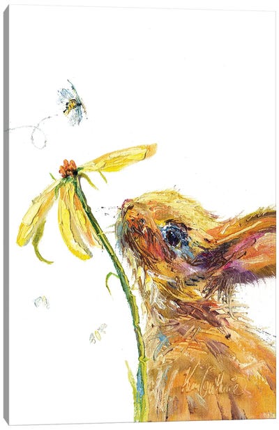 Bee And Bunny Canvas Art Print - Kim Guthrie