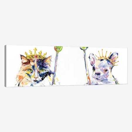 Cat And Dog Royalty Oil Canvas Print #KGU43} by Kim Guthrie Canvas Wall Art
