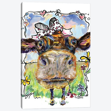 Party Animal Cow Canvas Print #KGU49} by Kim Guthrie Canvas Artwork