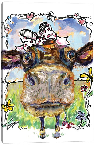 Party Animal Cow Canvas Art Print - Kim Guthrie
