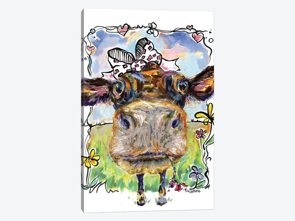 Party Animal Cow by Kim Guthrie 1-piece Canvas Art