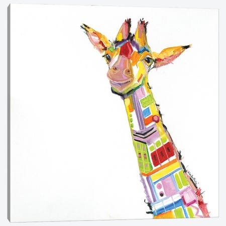 Fun Giraffe Oil Canvas Print #KGU53} by Kim Guthrie Canvas Print