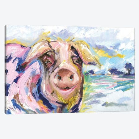 Pig Called Double Dutch Canvas Print #KGU54} by Kim Guthrie Canvas Wall Art