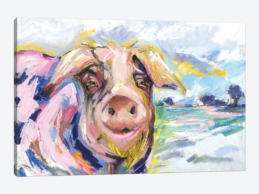 Pig Called Double Dutch by Kim Guthrie 1-piece Canvas Wall Art