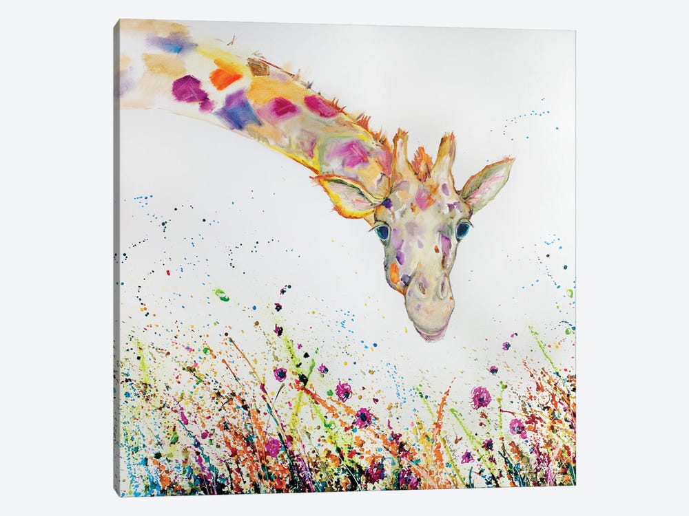 Peek A Boo Giraffe Oil by Kim Guthrie 1-piece Canvas Print