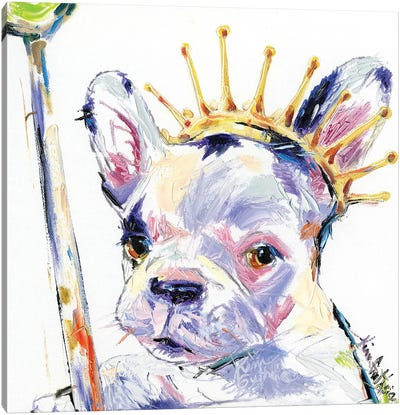 Dog Royalty Oil Canvas Art Print - Crown Art