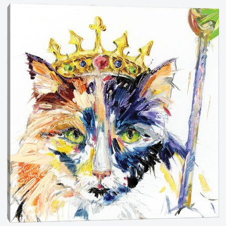 Cat Royalty Oil Canvas Print #KGU61} by Kim Guthrie Canvas Artwork