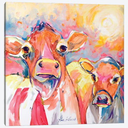 Cows Full Of Love And Light Canvas Print #KGU6} by Kim Guthrie Canvas Art
