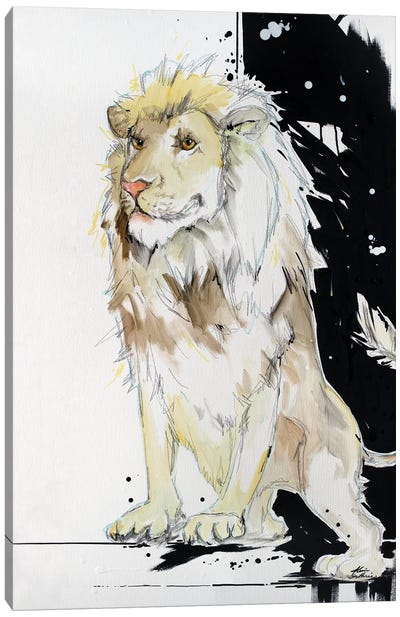 King Of This Shindig Lion Canvas Art Print - Kim Guthrie