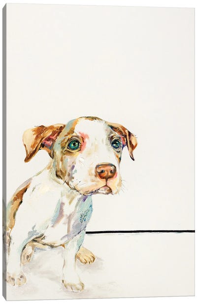 Petey Rescue Dog Canvas Art Print - Kim Guthrie