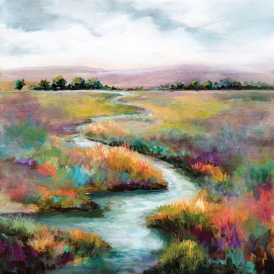 Meandering Stream by Karen Hale framed canvas print