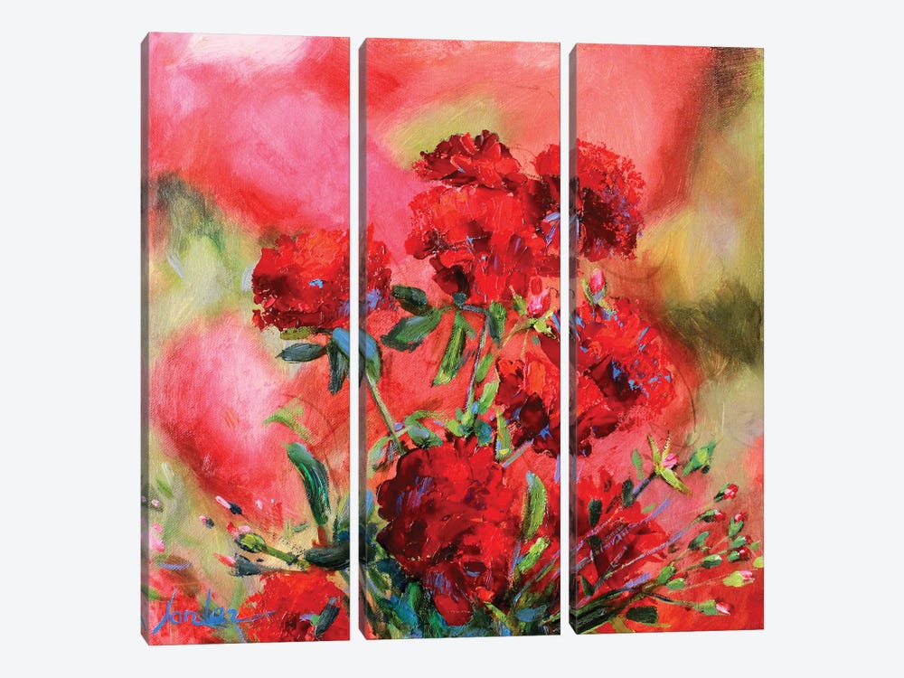 Red Roses by Khanlar Asadullayev 3-piece Canvas Art Print