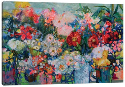 Harmony Of Flowers Canvas Art Print - Current Day Impressionism Art
