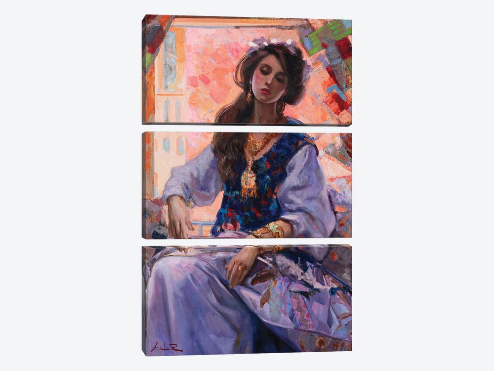 Eastern Girl by Khanlar Asadullayev 3-piece Canvas Art Print